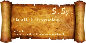 Streit Szilveszter névjegykártya